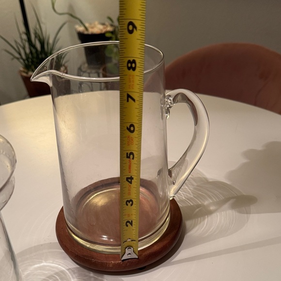 Glass Pitcher with Wooden Base - Picture 6 of 8